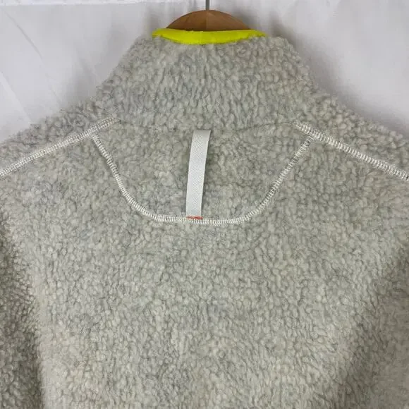 Icebreaker RealFleece Merino Wool High Pile 1/2 Zip Pullover Jacket Ecru M - Picture 7 of 11